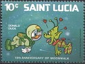 St. Lucia - 1980 - Walt Disney - 10 ¢ - Multicolor - Walt Disney, Moonwalk - Scott 497 - Disney 10th Anniversary of Moonwalk Donald Duck - 0